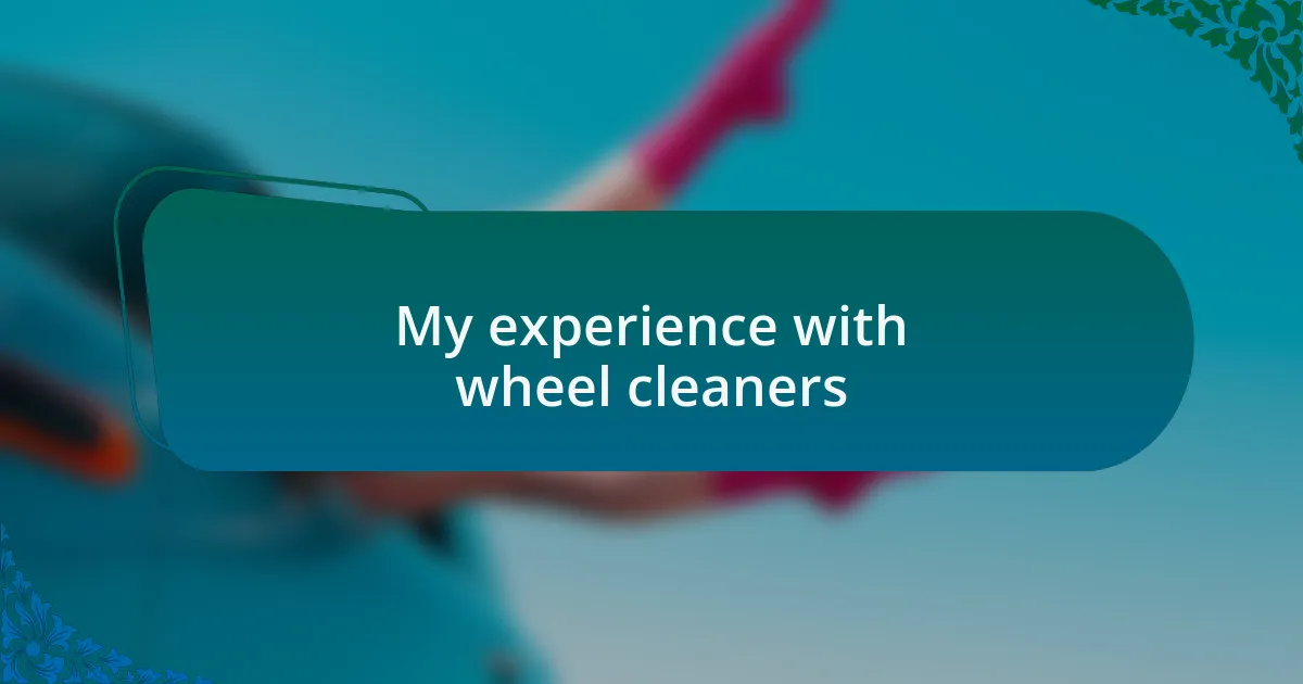 My experience with wheel cleaners