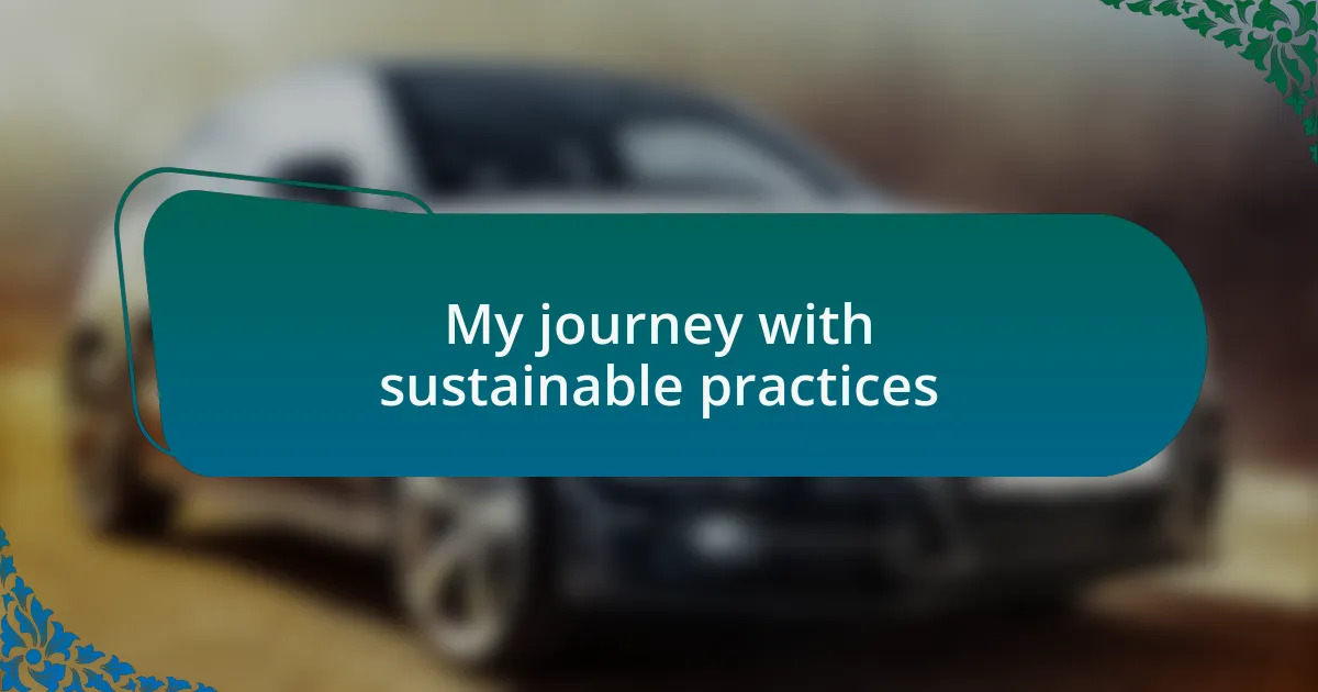 My journey with sustainable practices
