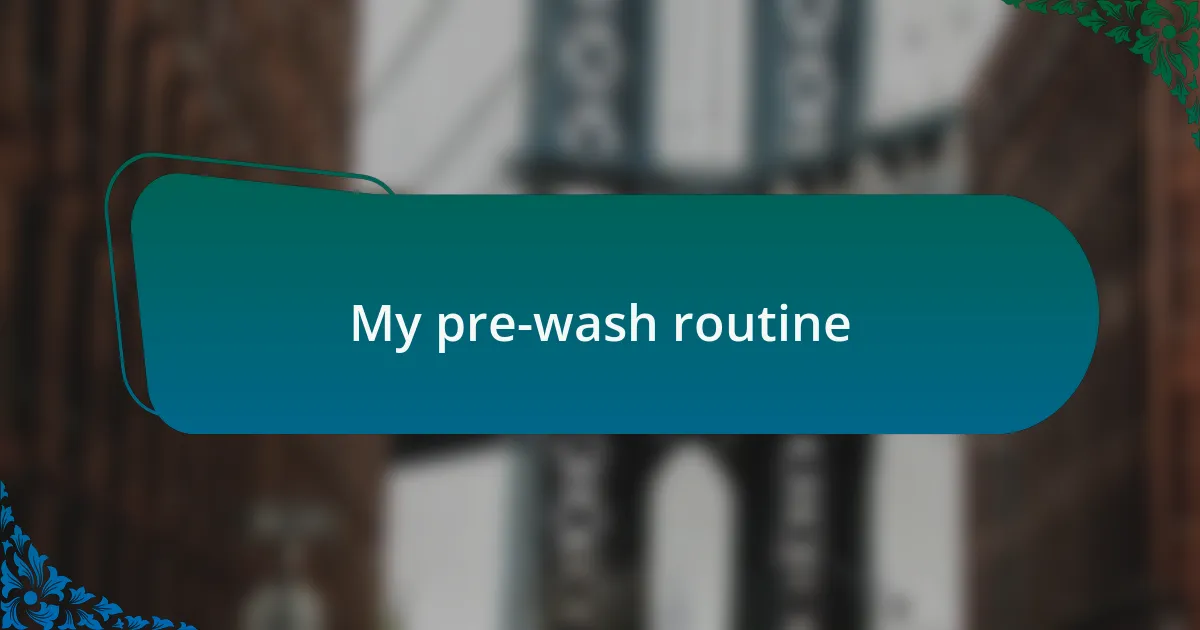 My pre-wash routine