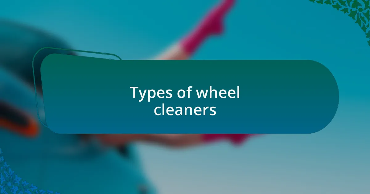 Types of wheel cleaners