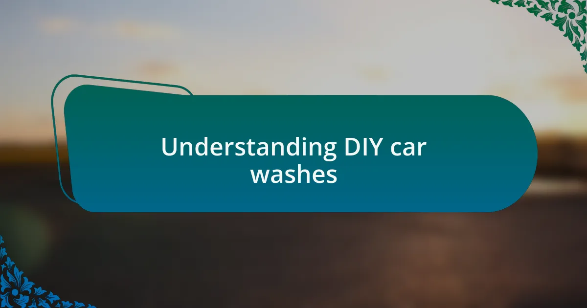Understanding DIY car washes