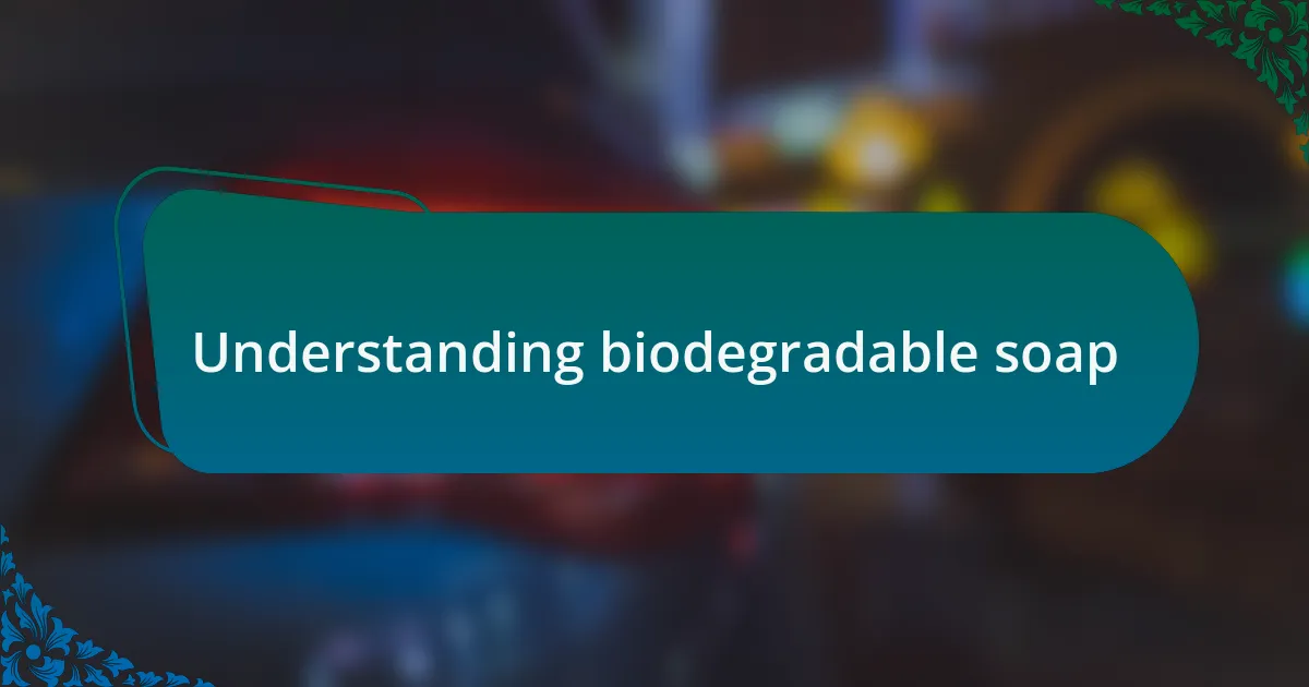 Understanding biodegradable soap